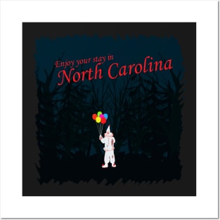 The North Carolina Woods Clown Posters and Art